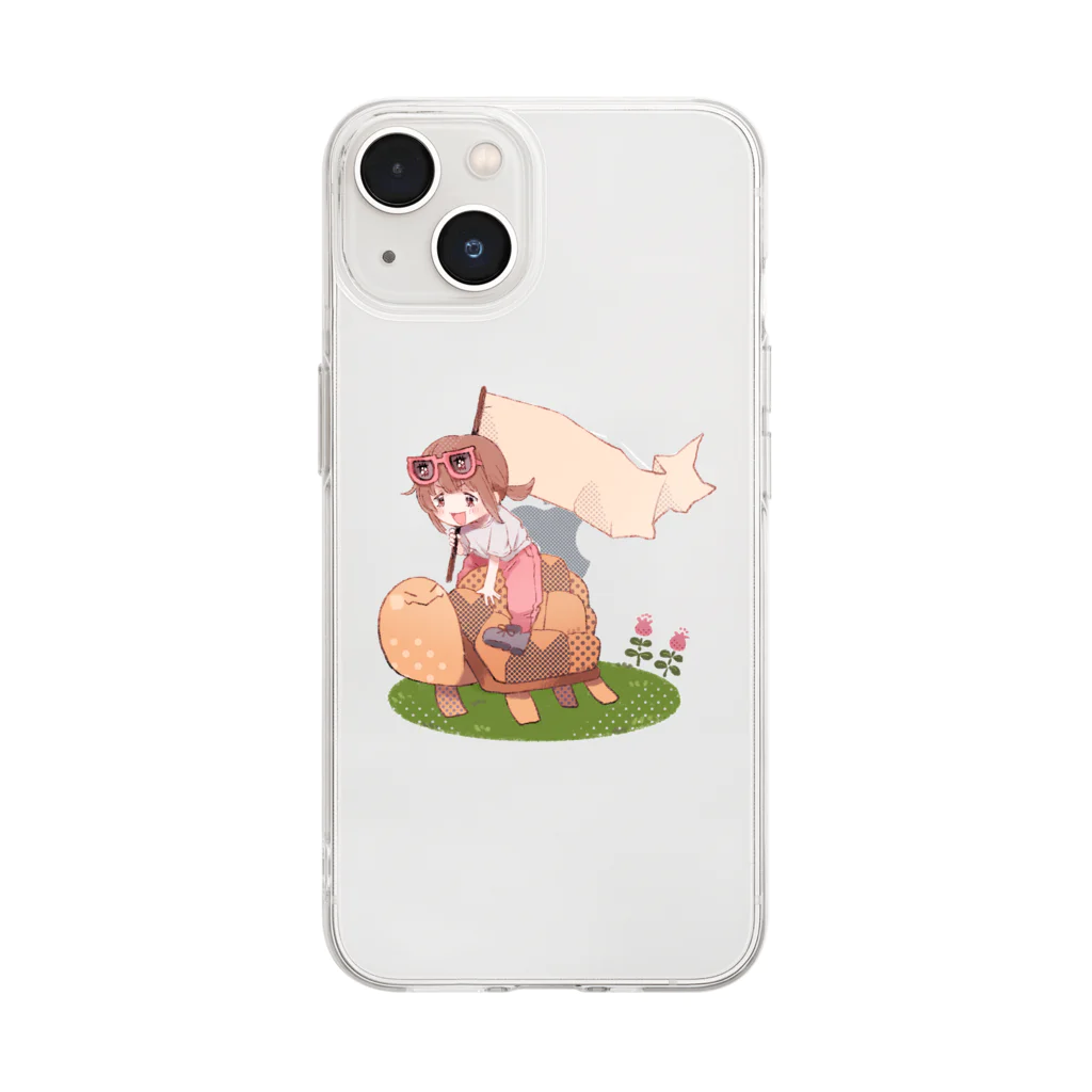 カメまる子🐢のギリ太×カメまる子 Soft Clear Smartphone Case