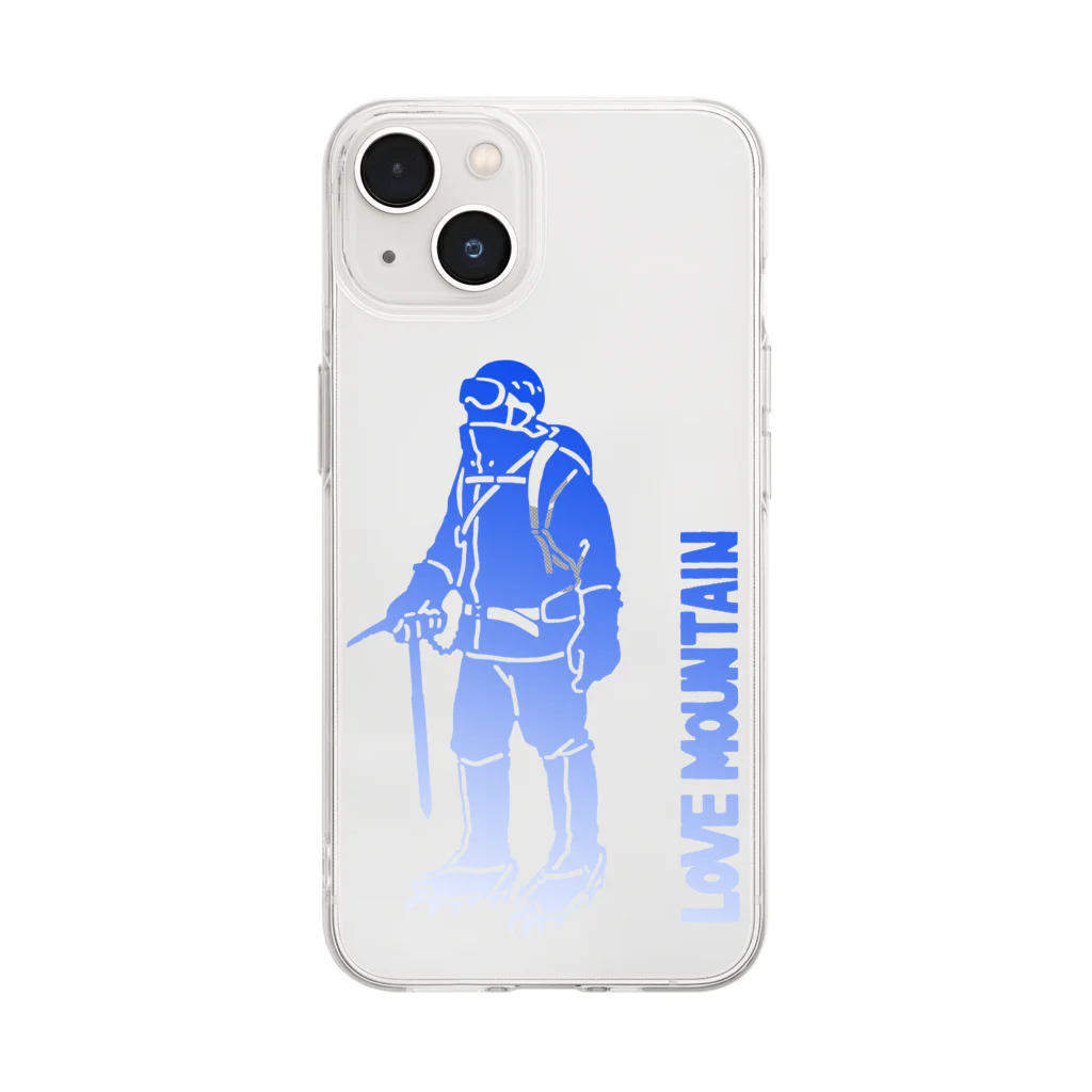 LONE MOUNTAINの雪山クライマー　LM22ｗ-BB Soft Clear Smartphone Case