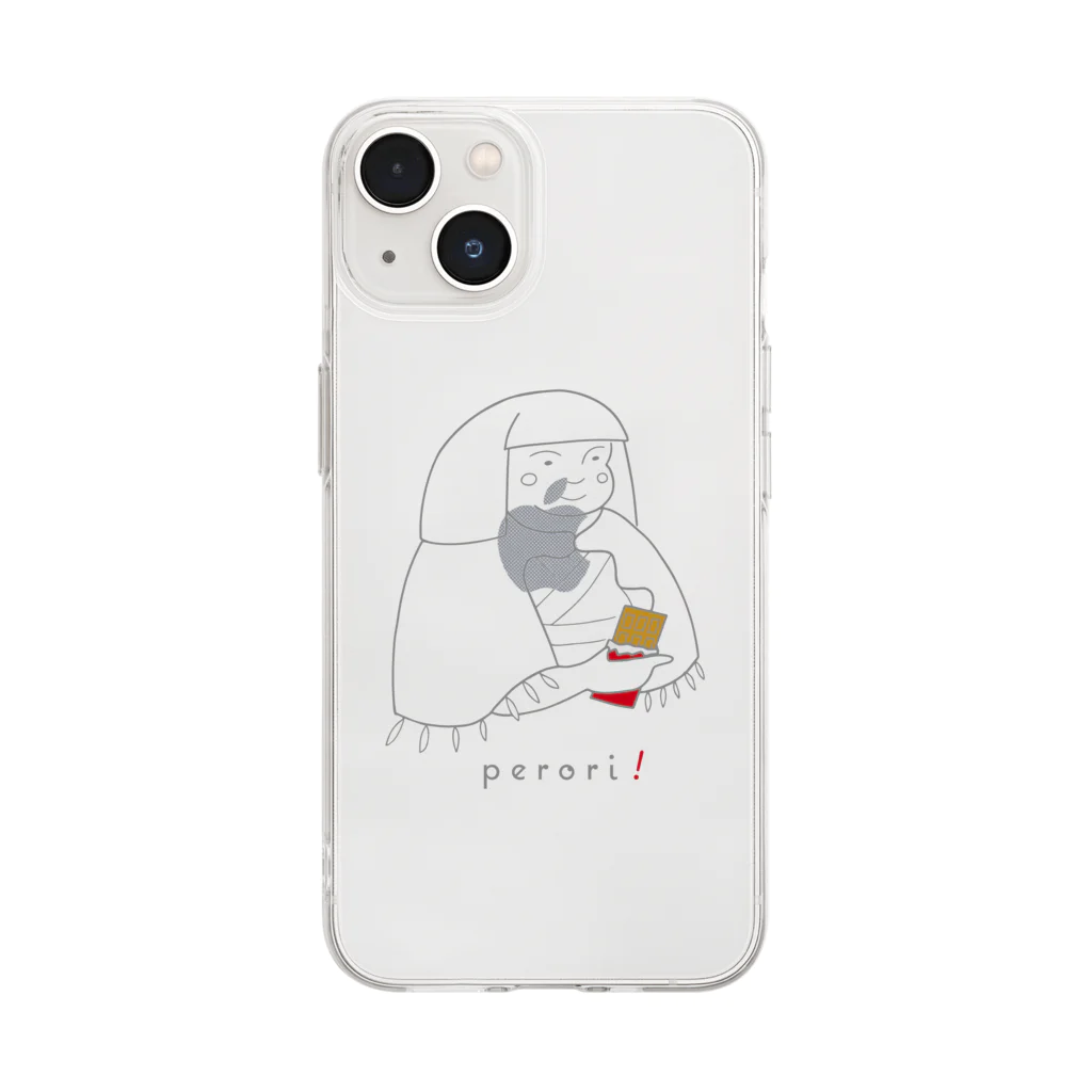 ビールとアート TM-3 Designの名画 × スイーツ（麗子微笑） Soft Clear Smartphone Case