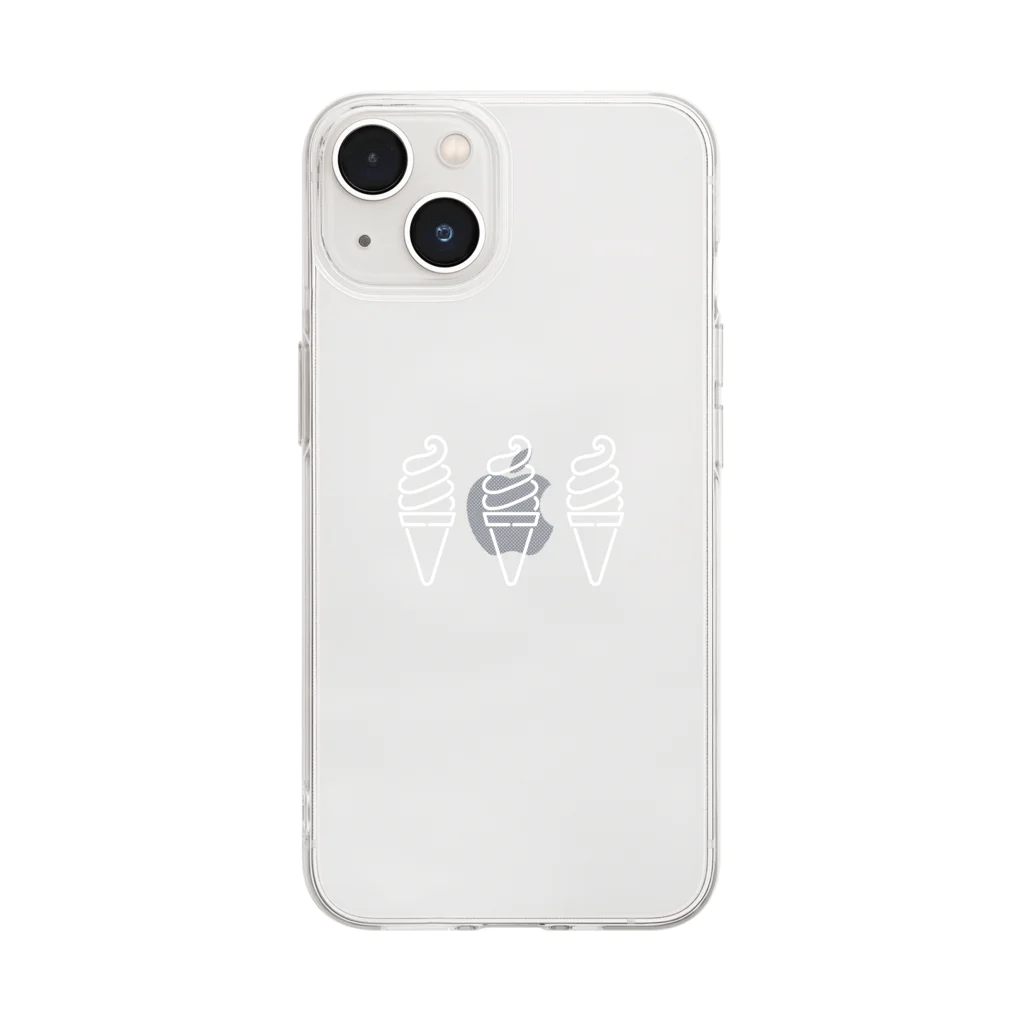 marinaのソフトクリーム（white 3） Soft Clear Smartphone Case