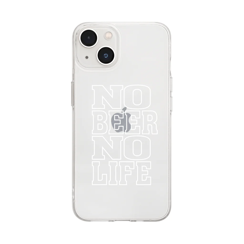 AliviostaのNo Beer No Life ノービアーノーライフ ビールロゴ Soft Clear Smartphone Case