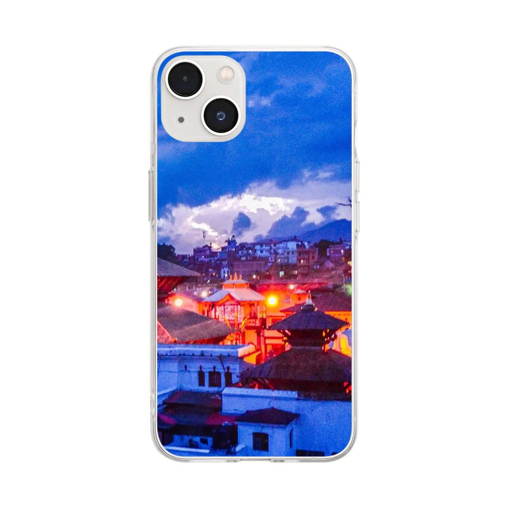 orange_honeyの夕焼け9 Soft Clear Smartphone Case