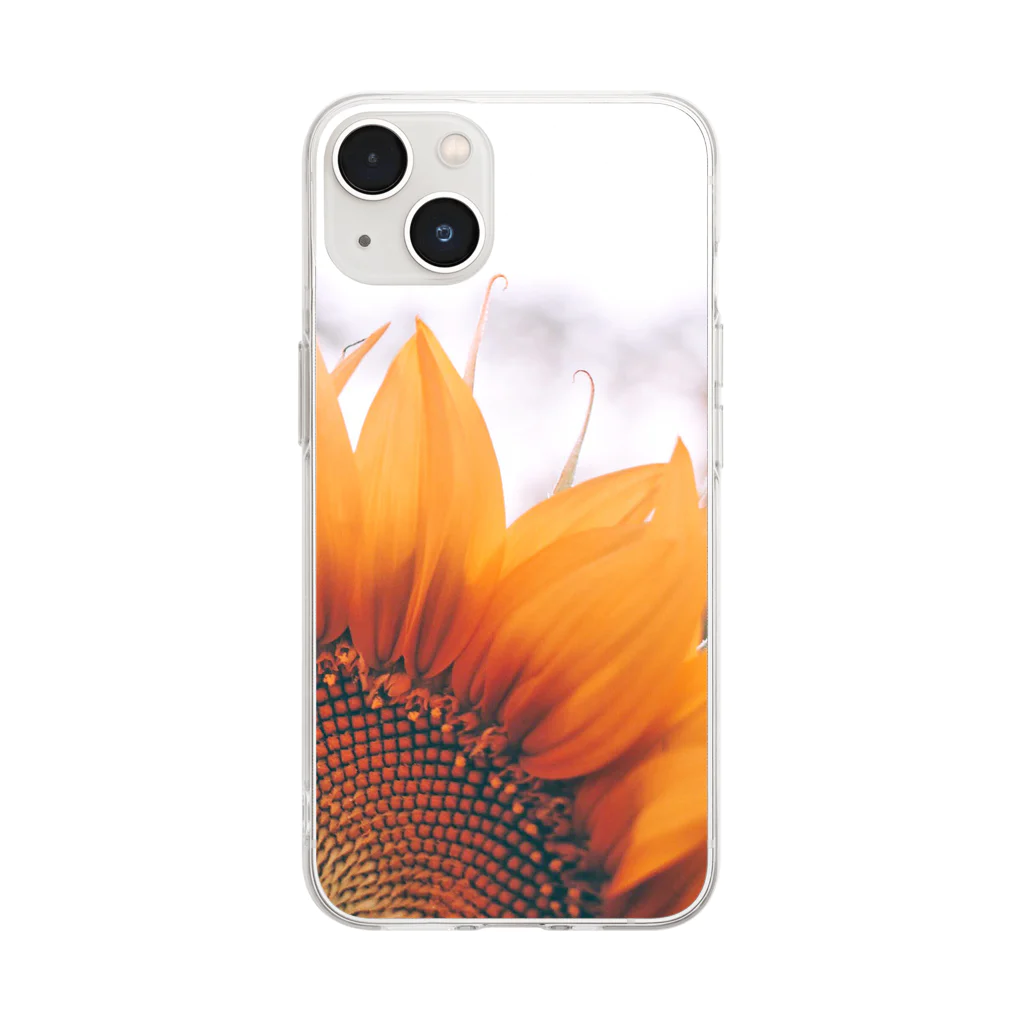 orange_honeyのひまわり Soft Clear Smartphone Case