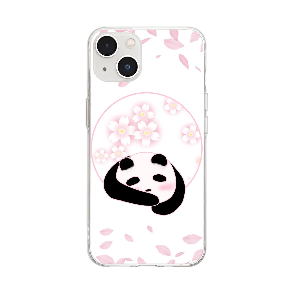 🐼なご🐼の春待つパンダ Soft Clear Smartphone Case