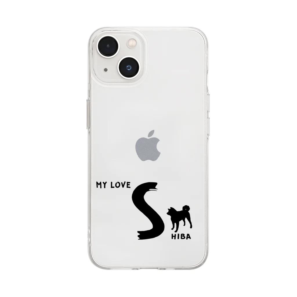 onehappinessのMY LOVE SHIBA（柴犬） Soft Clear Smartphone Case