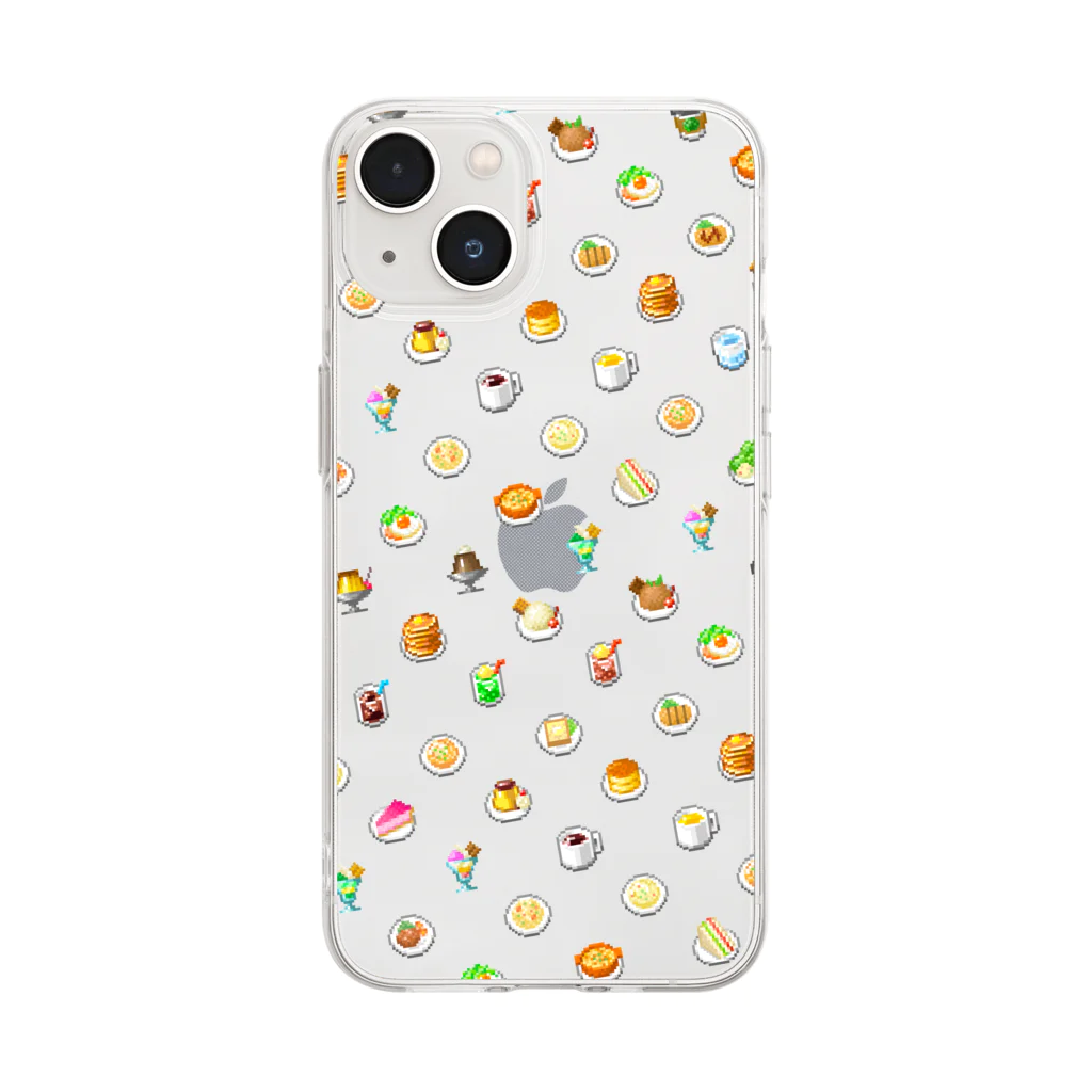 kopehiroのレトロカフェメニュードット絵 Soft Clear Smartphone Case