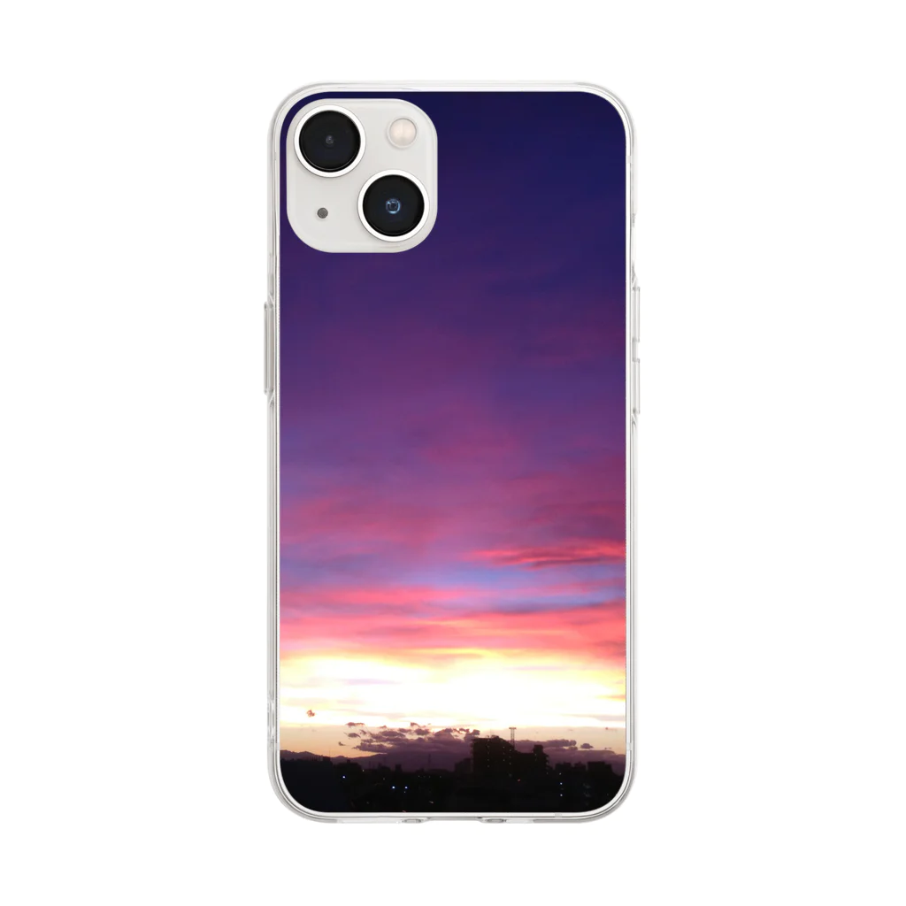 Lilyの夕方の空 Soft Clear Smartphone Case