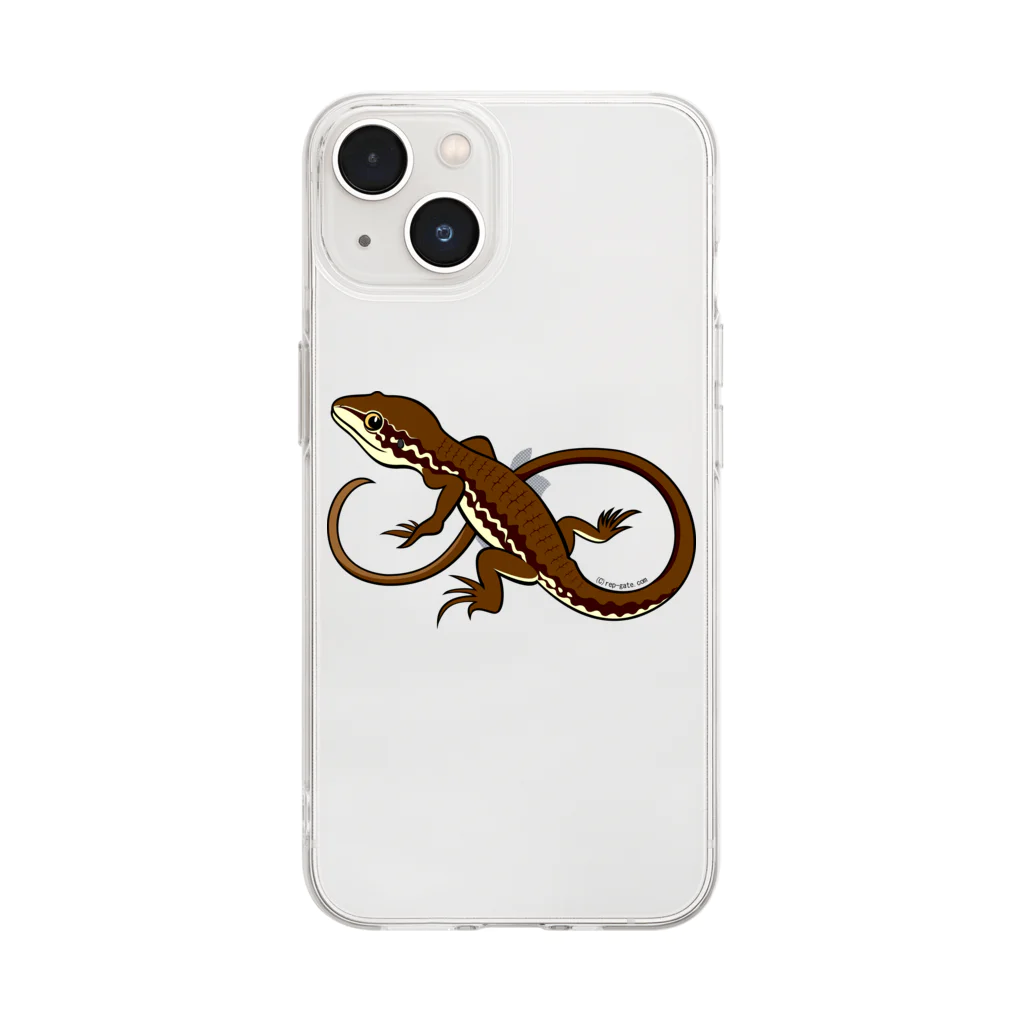 もむのふの爬虫類グッズやさんのニホンカナヘビ Soft Clear Smartphone Case