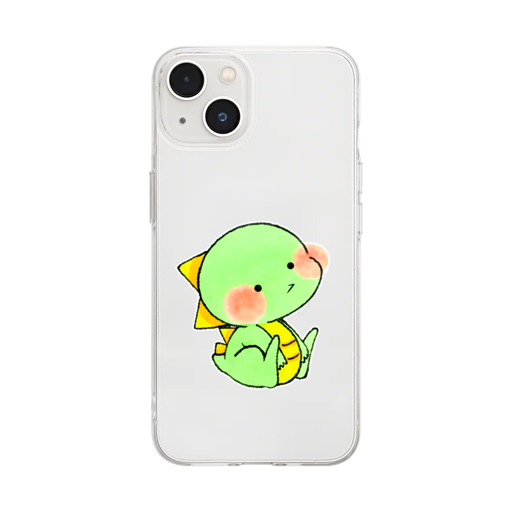 ぺぺちゅんの「むーん」な顔のかいじゅうベビー Soft Clear Smartphone Case