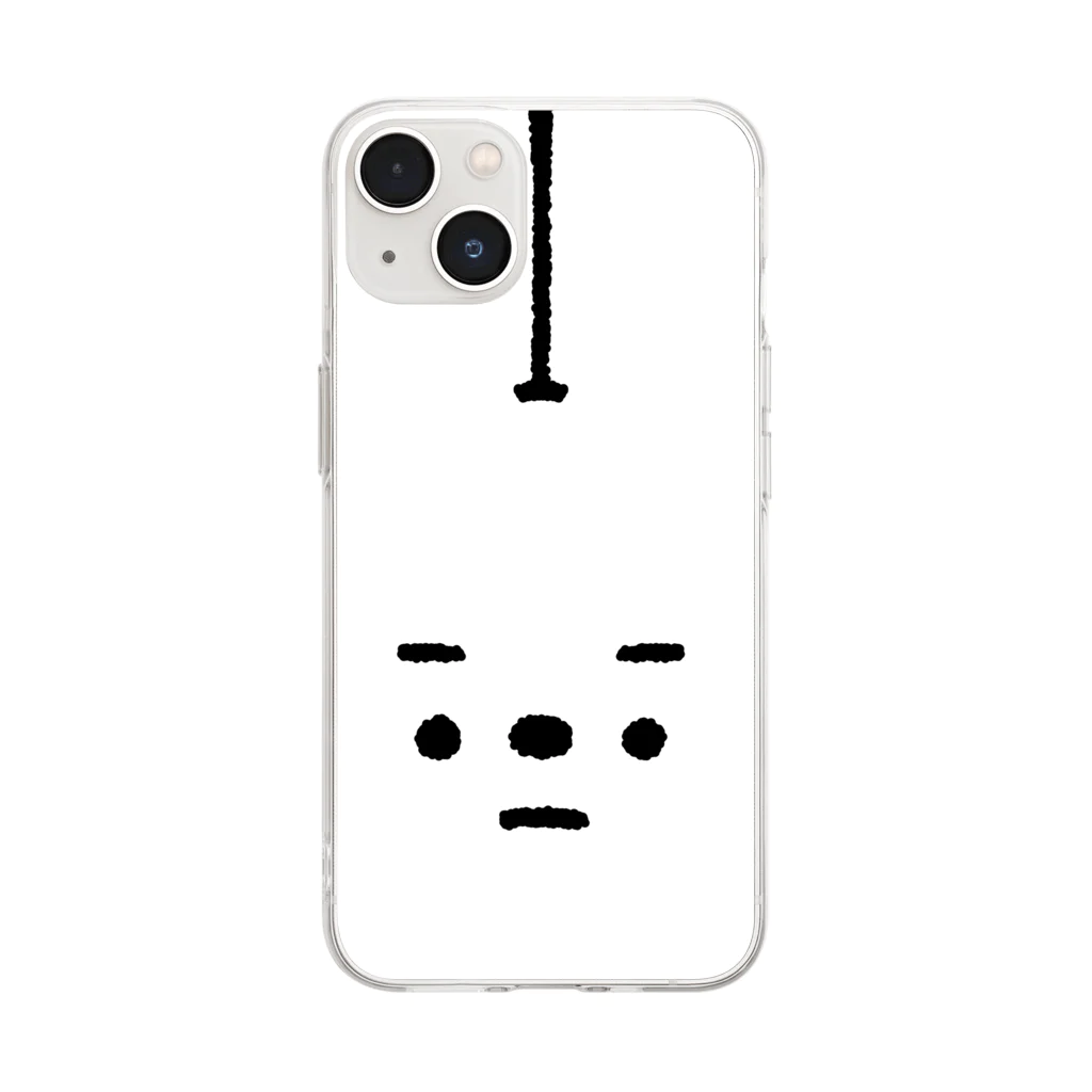 こつｗのおみせの量産うさぎ まゆげ ver.ホワイト Soft Clear Smartphone Case