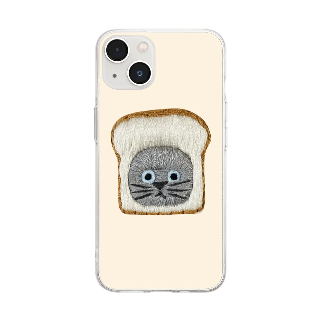 CHOPPIRIのかぶる猫[食パンver.](ロシアンブルー) Soft Clear Smartphone Case