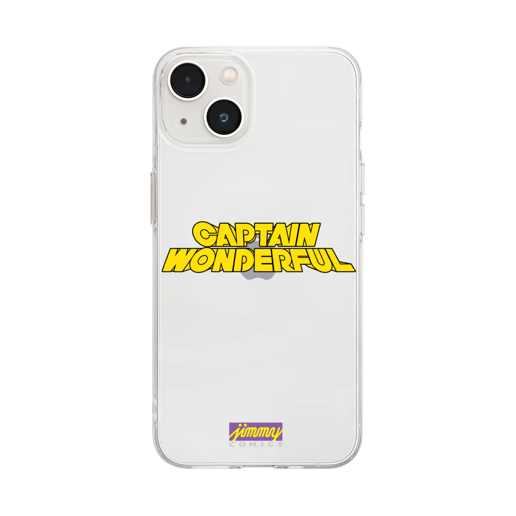 jimmy COMICSのキャプテンワンダフル logo Soft Clear Smartphone Case