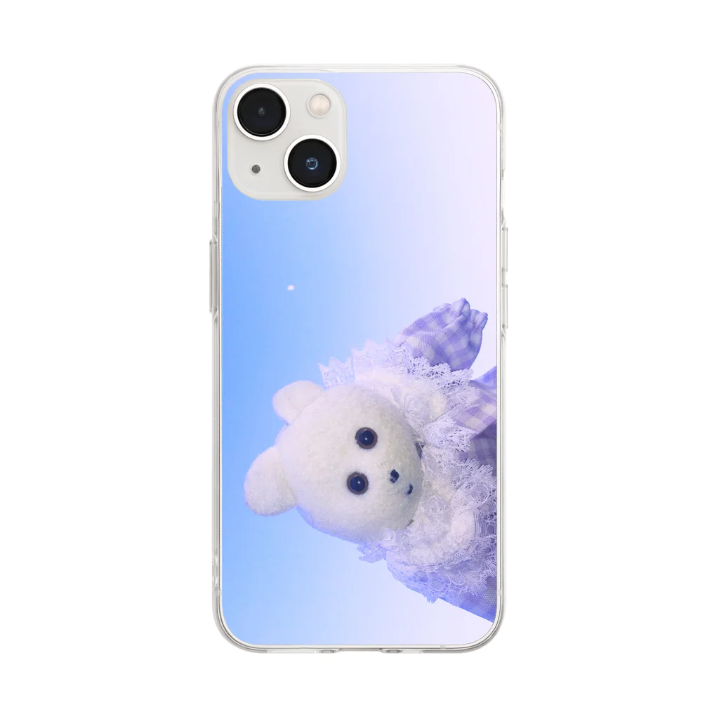 くまきちショップやさんのBLUE SKY Soft Clear Smartphone Case