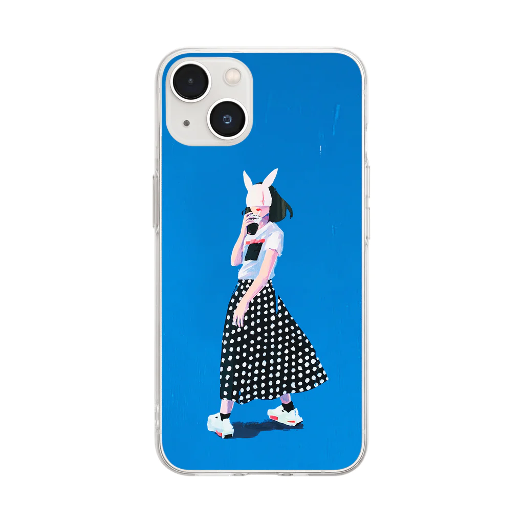 有村佳奈のART FASHION SHOPのblueケース Soft Clear Smartphone Case