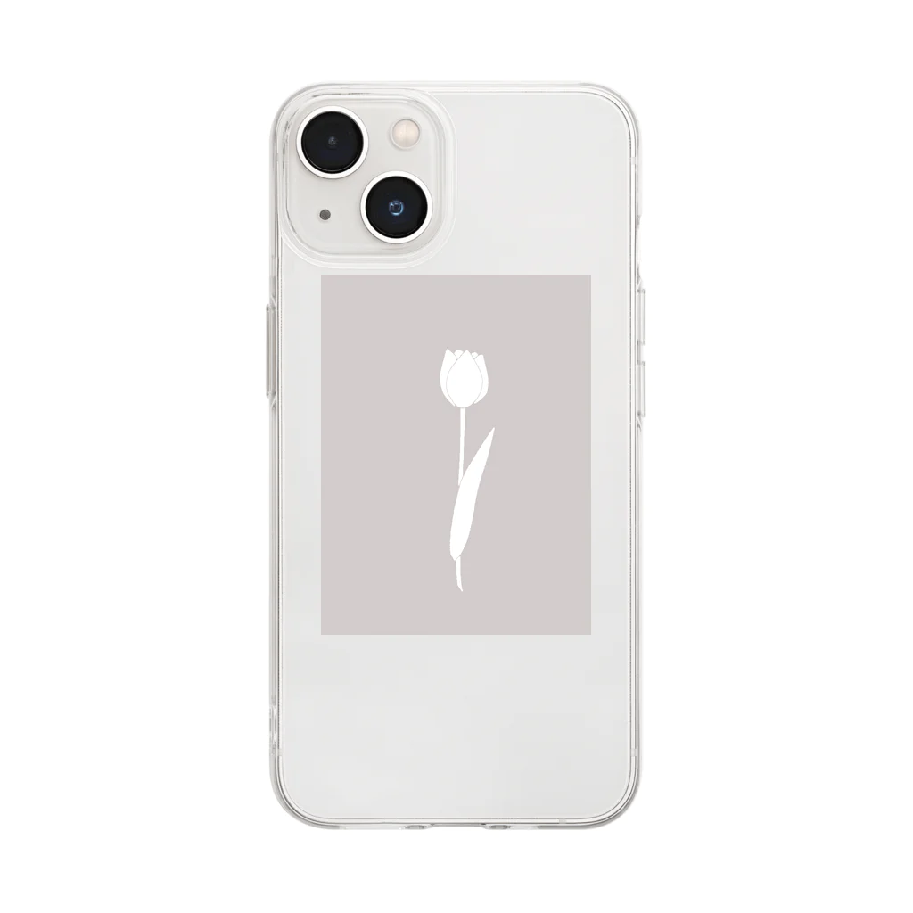 rilybiiのTulip silhouette Soft Clear Smartphone Case