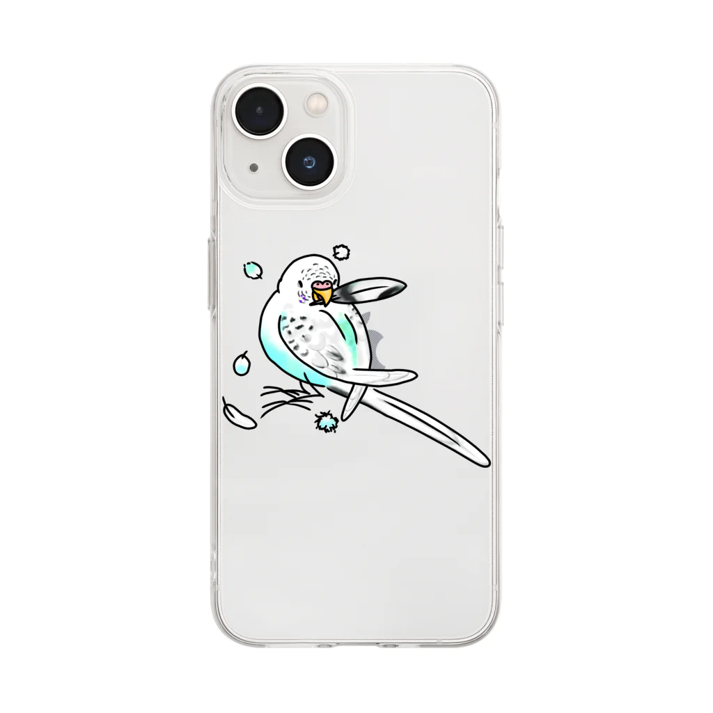 Lily bird（リリーバード）の換羽なセキセイインコさん Soft Clear Smartphone Case