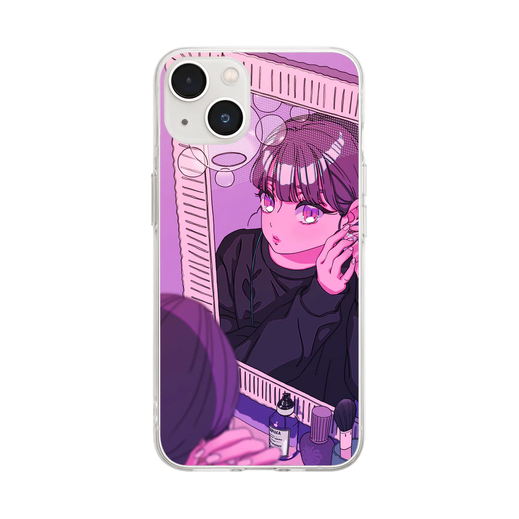 雛井ゆら┃Yura Hinaiのお気に入りのピアスつけて Soft Clear Smartphone Case