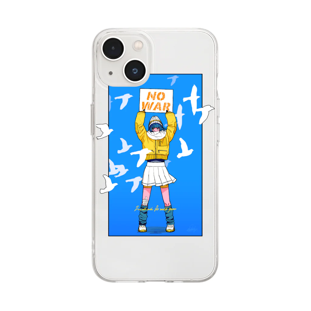 竹条いちいのNO WAR Soft Clear Smartphone Case