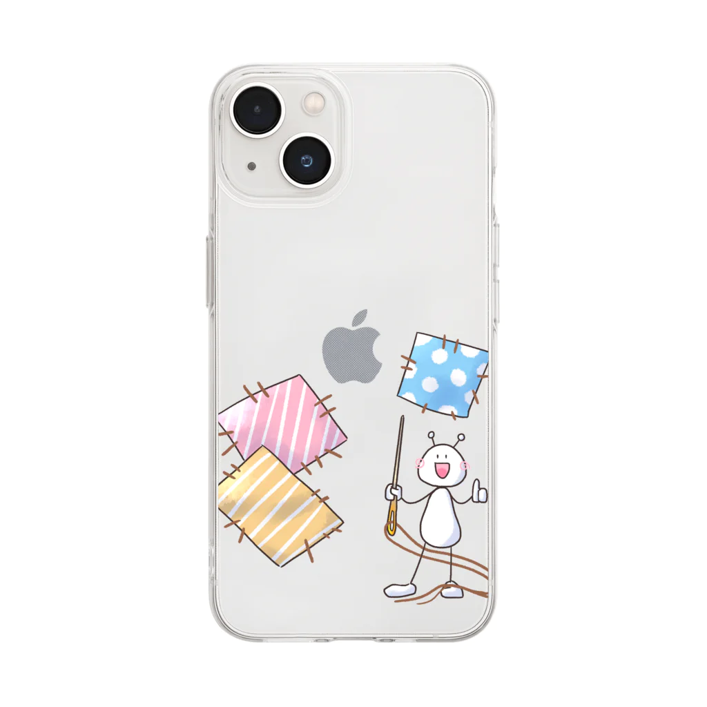 なかしま わか🦀のパッチワークうちうじんくん Soft Clear Smartphone Case