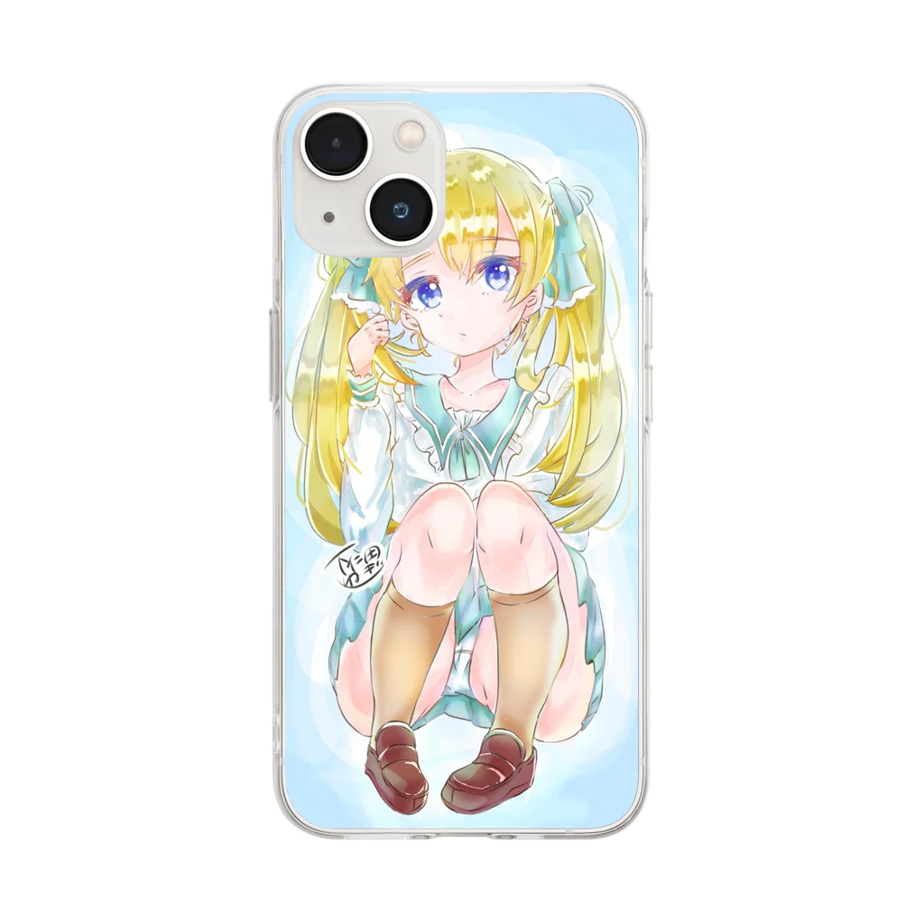 ぽくの金髪の女の子スマホケース Soft Clear Smartphone Case