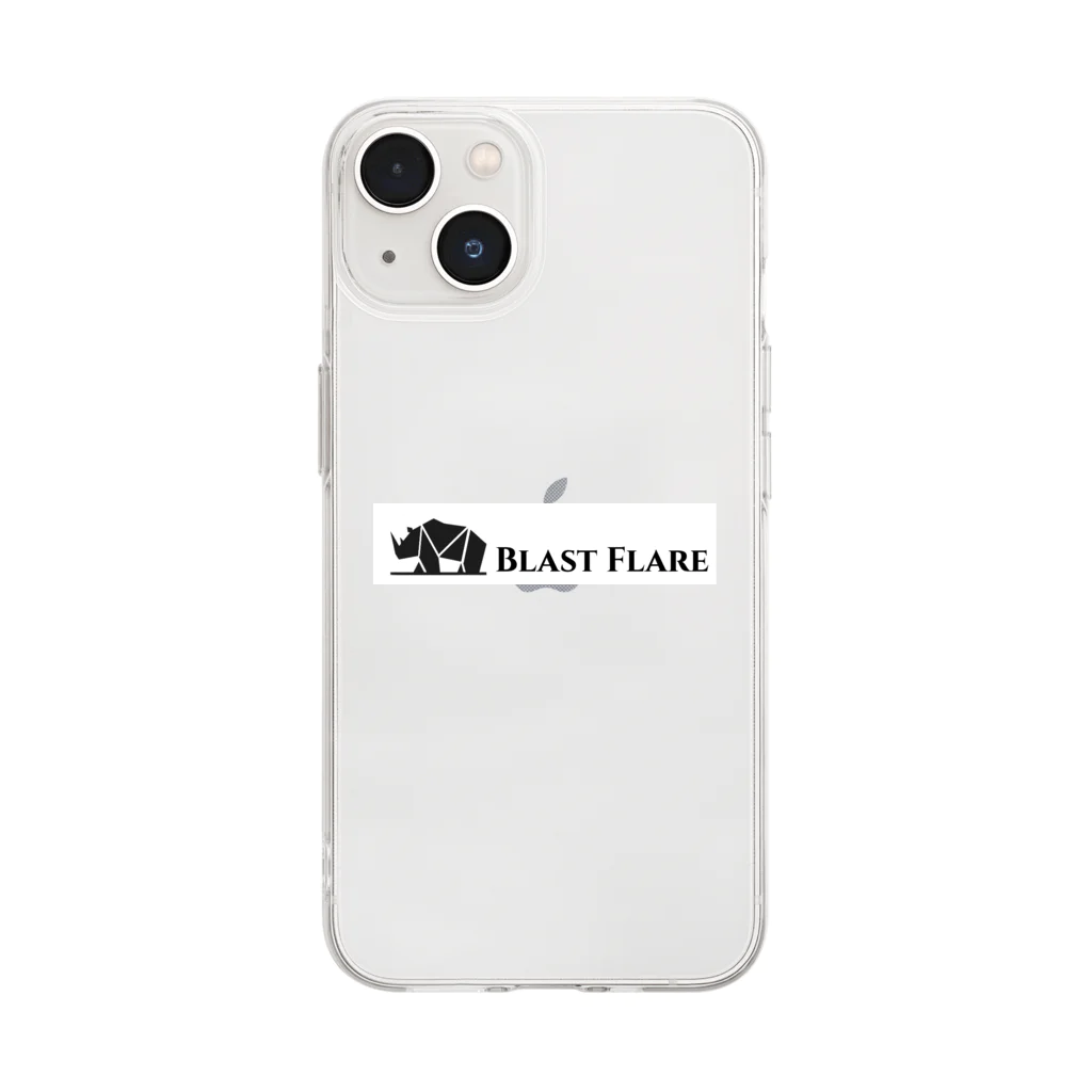 BlastFlareのブラフレ ロングロゴフレーム Soft Clear Smartphone Case
