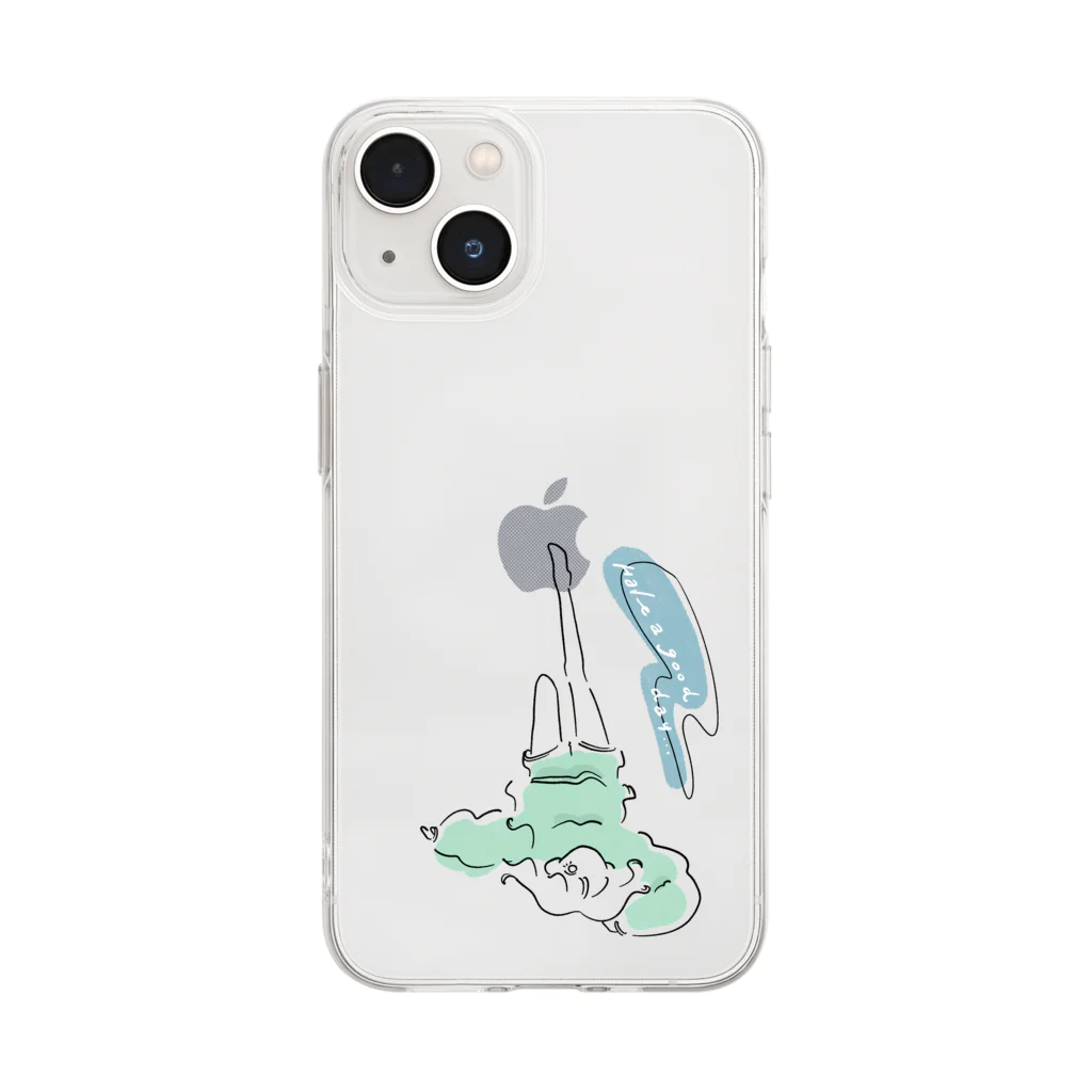 えまのhave a good day Soft Clear Smartphone Case