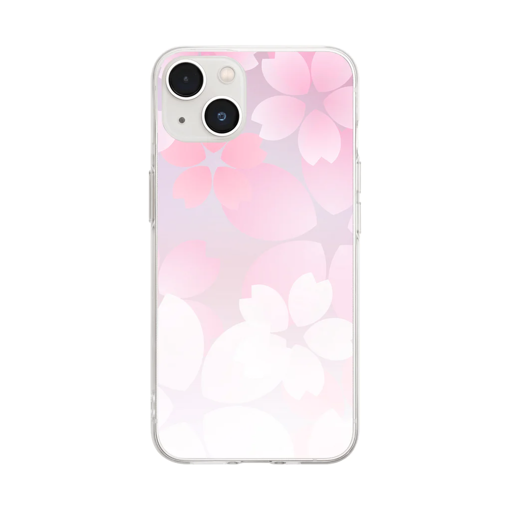 orange_honeyの桜66-2 Soft Clear Smartphone Case