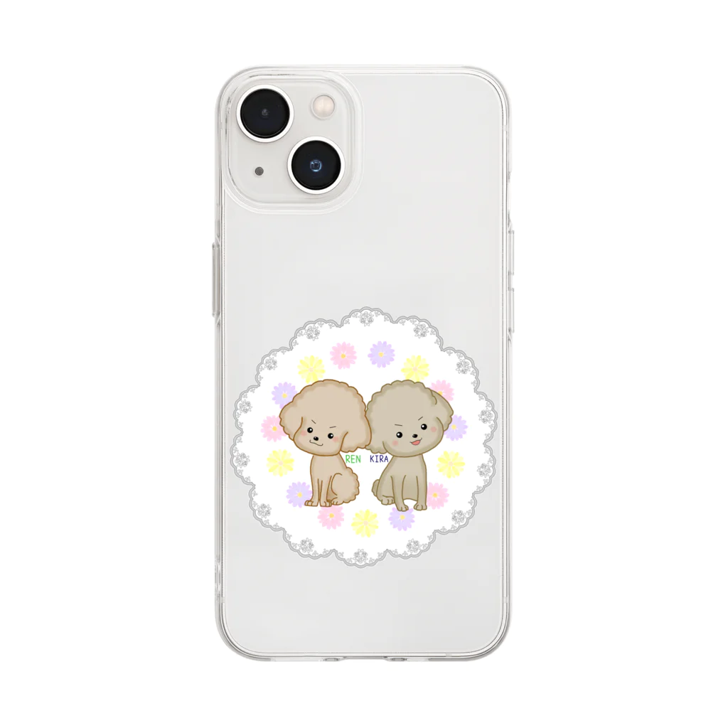 pote©o*  ハンドメイドドッグウェアの煌くん＆蓮くん Soft Clear Smartphone Case