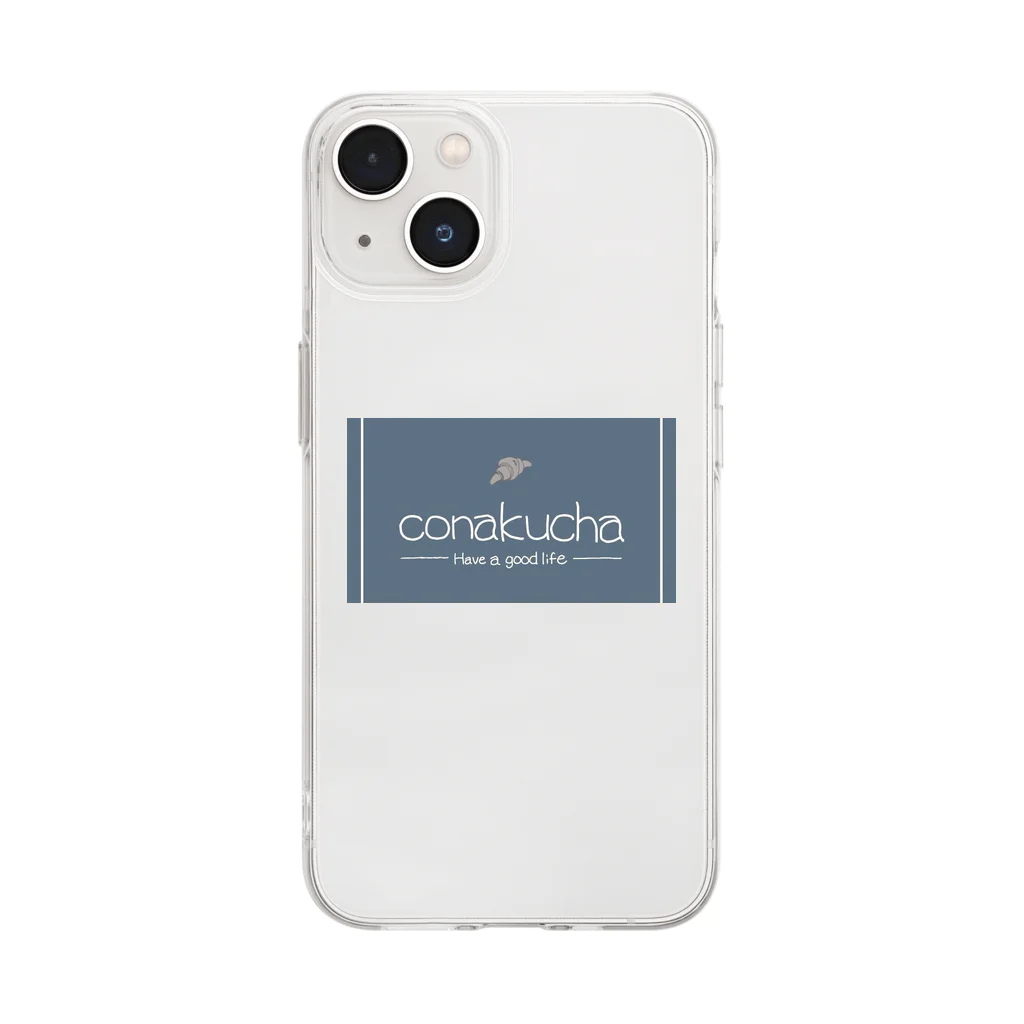 デッキ〜♪♯のconakucha(コナクチャ)ブルーグレーカラー Soft Clear Smartphone Case