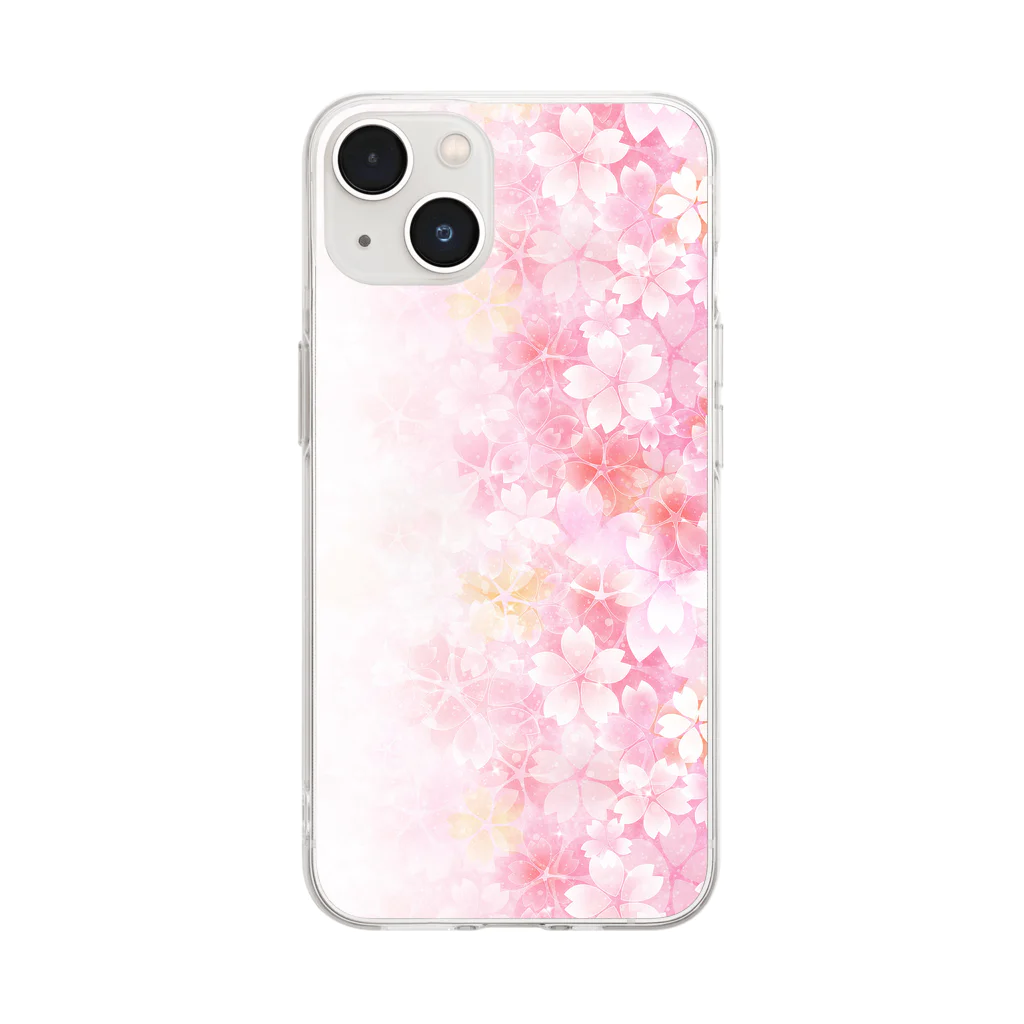 orange_honeyの桜70 Soft Clear Smartphone Case