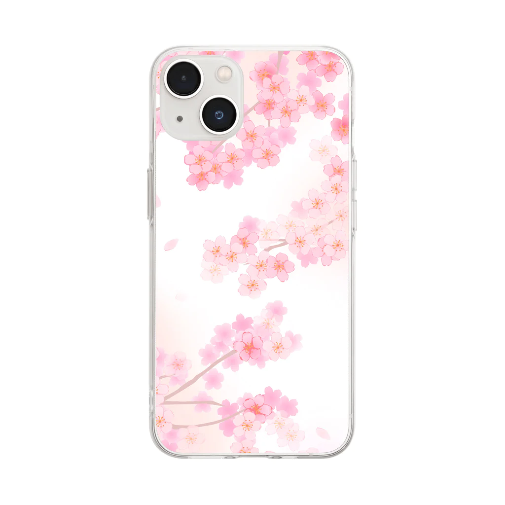 orange_honeyの桜73 Soft Clear Smartphone Case