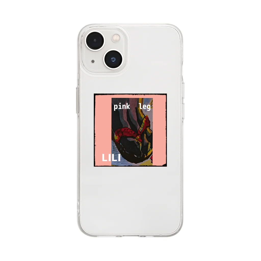 LILIの【pink  leg】LILI Soft Clear Smartphone Case