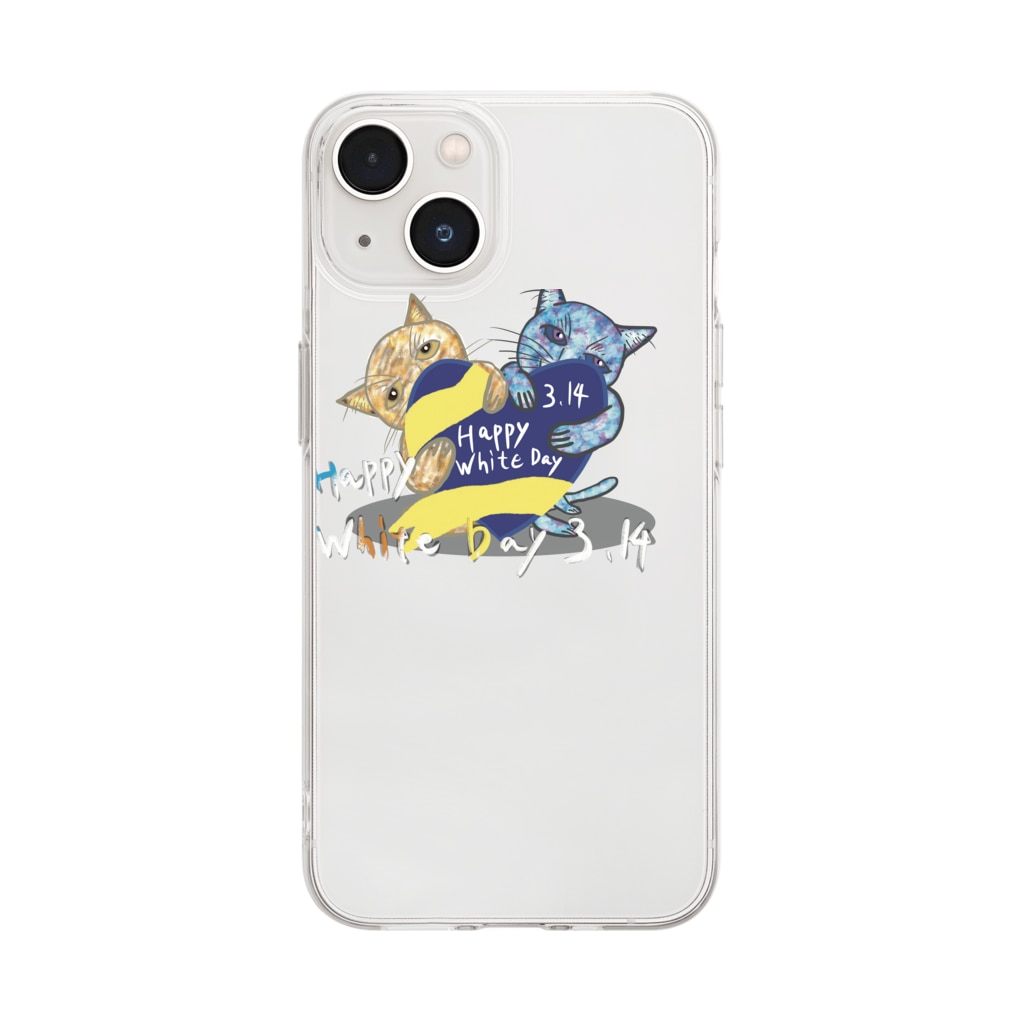 AkironBoy's_ShopのHappy White Day 3.14 〜あなたは誰にお返ししますか❓〜 Soft Clear Smartphone Case