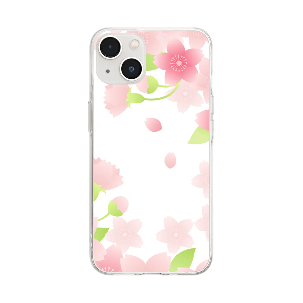 orange_honeyの桜80 Soft Clear Smartphone Case