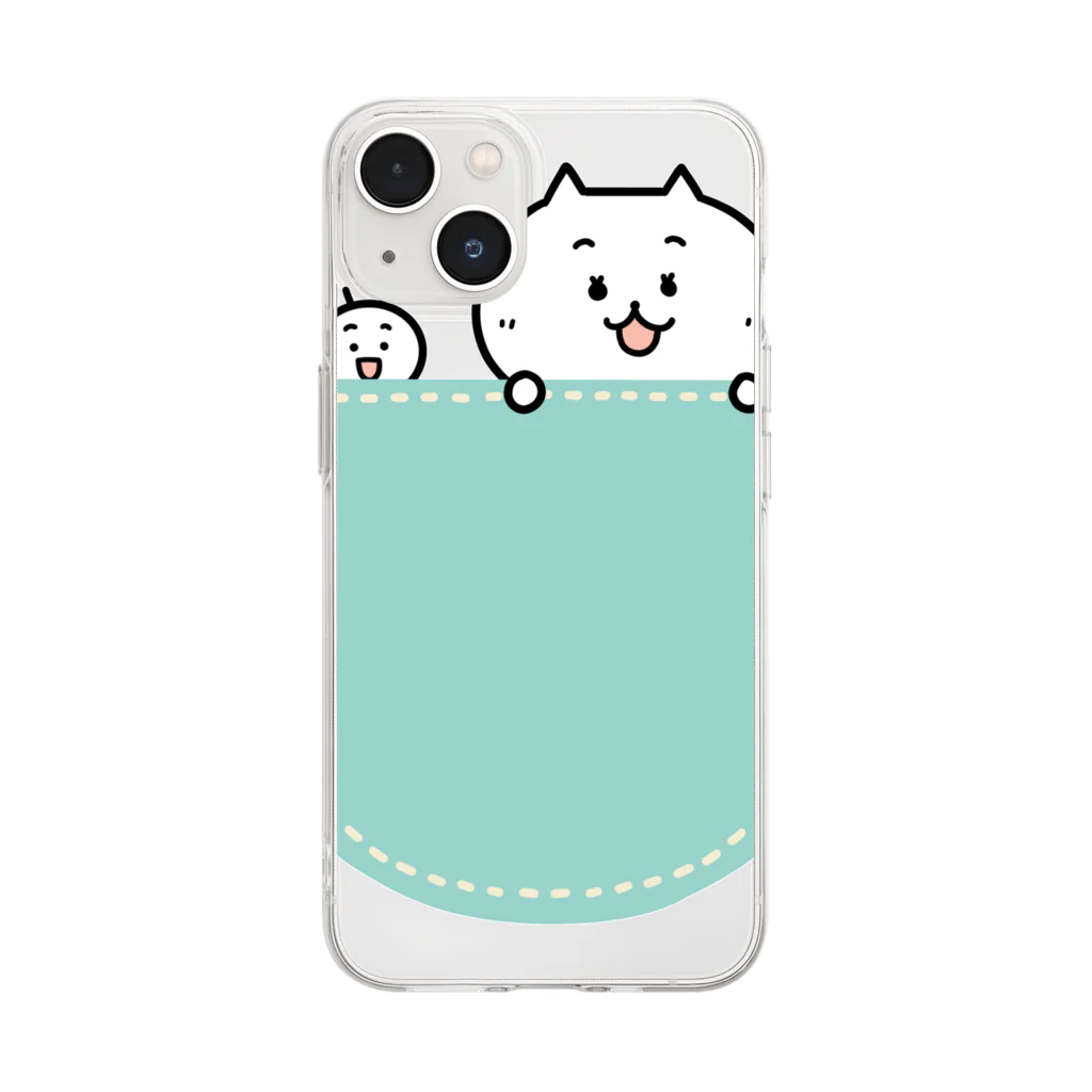 おっとりくまこのくまコハチポケット Soft Clear Smartphone Case