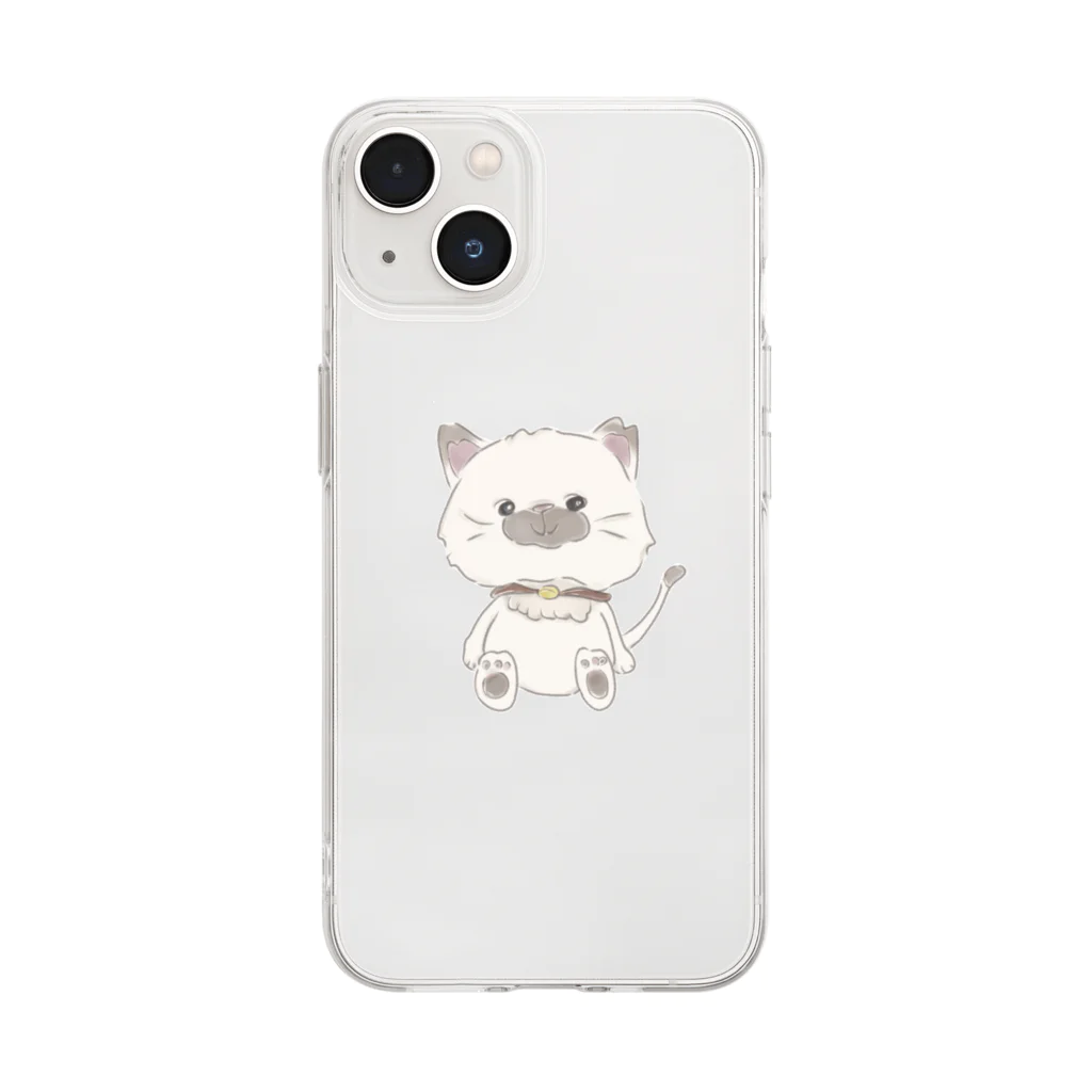 ぽーとのお店のねこのスマホケース Soft Clear Smartphone Case