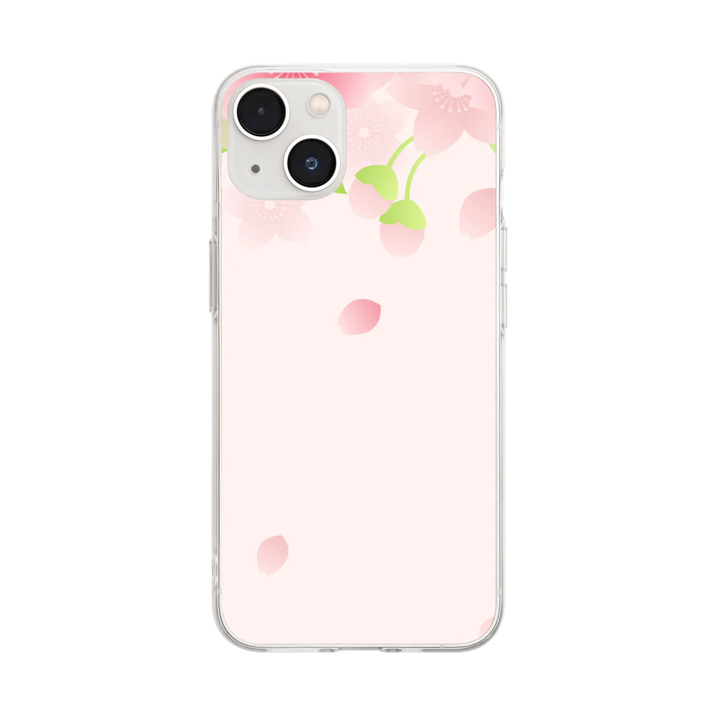 orange_honeyの桜75-3 Soft Clear Smartphone Case