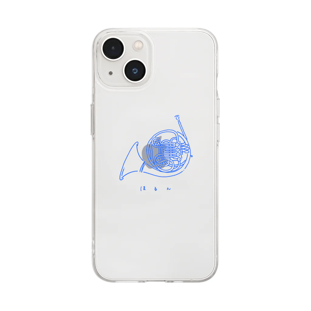 saiのほるん（ブルー） Soft Clear Smartphone Case