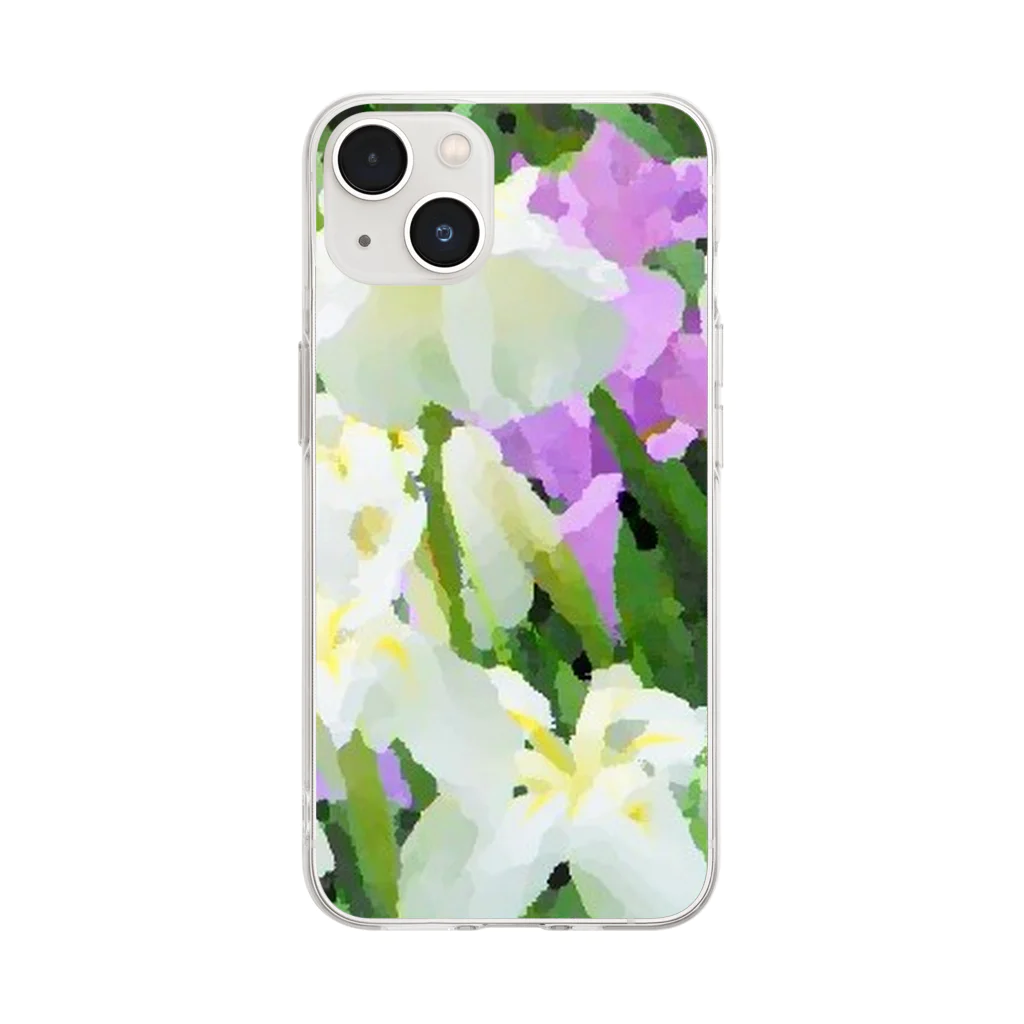 Hanamusubi001の花菖蒲 Soft Clear Smartphone Case