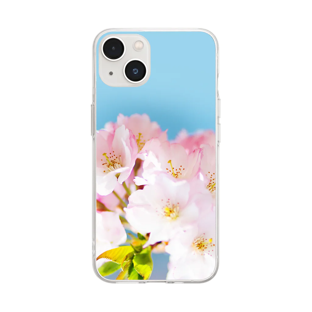 orange_honeyの桜91 Soft Clear Smartphone Case