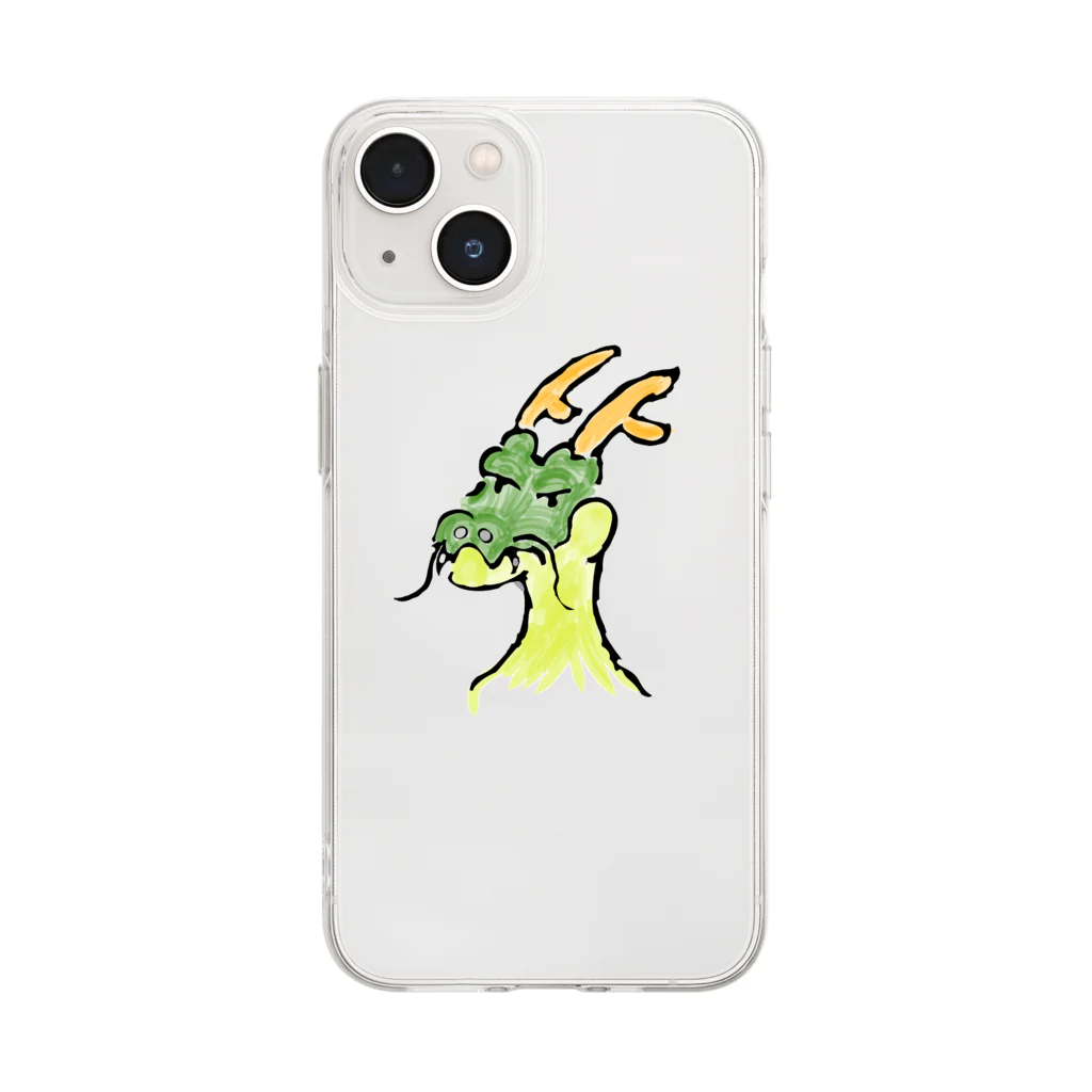 T.WorKsの僕、ドラゴン君。 Soft Clear Smartphone Case