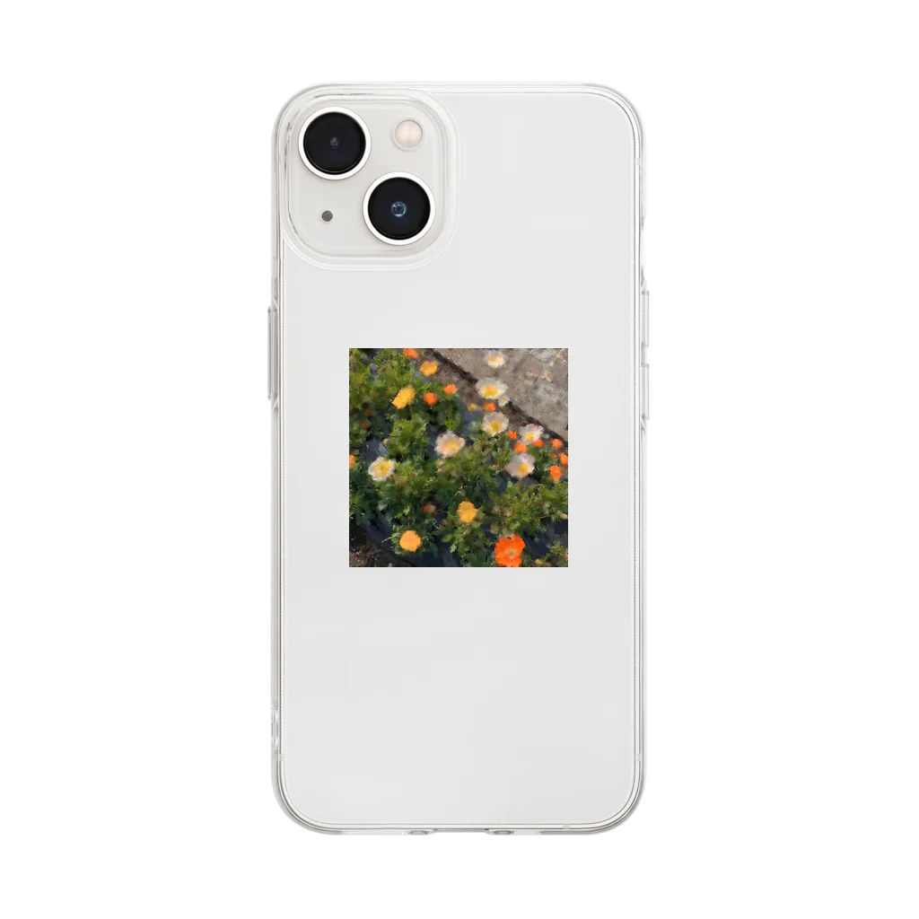 flskのspring flowers Soft Clear Smartphone Case