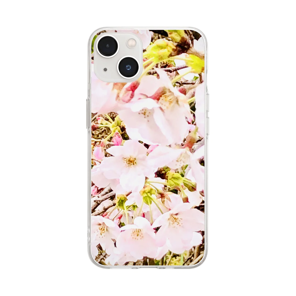 メロ吉❤️のサクラサク Soft Clear Smartphone Case