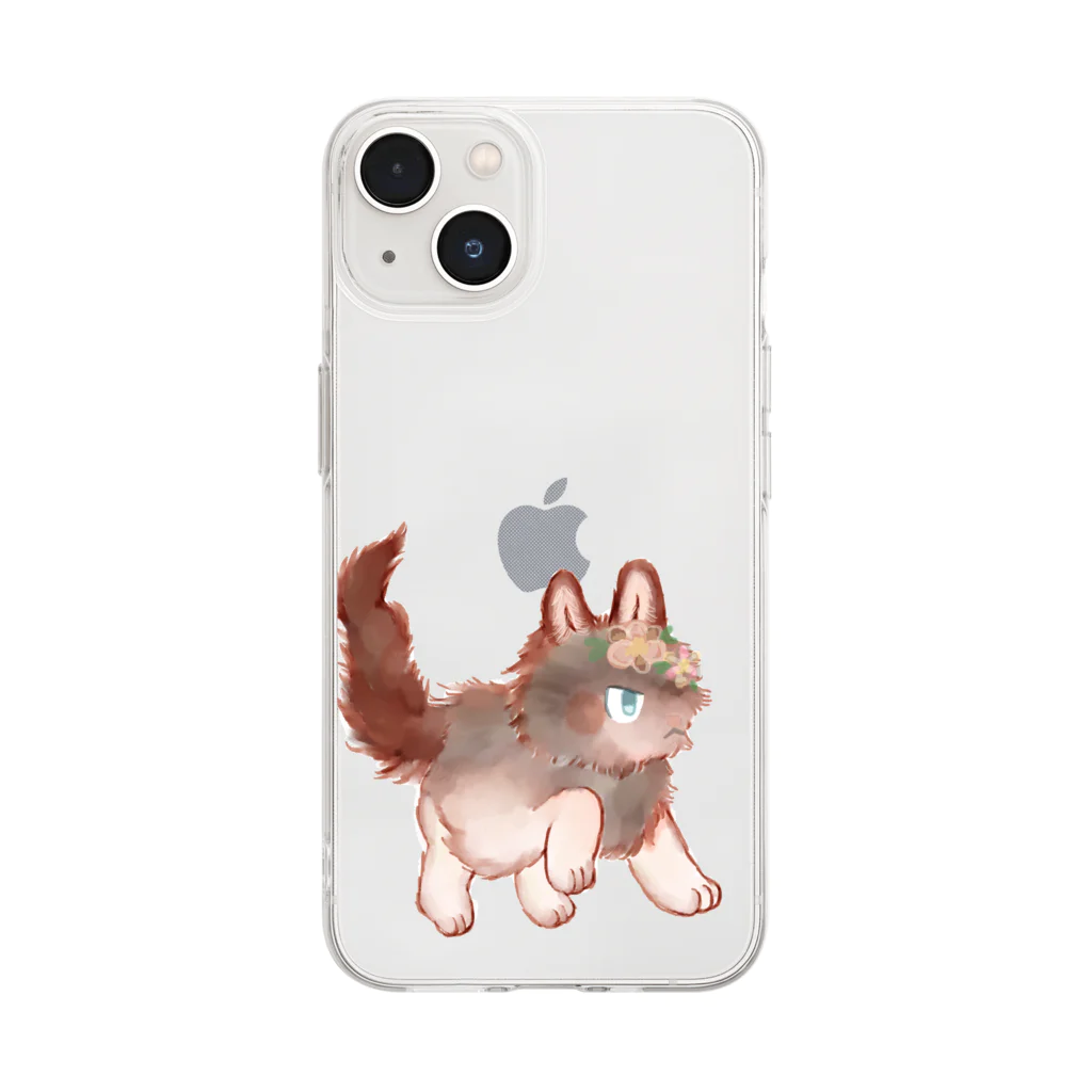 ノアオオカミのオオカミのウルフル Soft Clear Smartphone Case