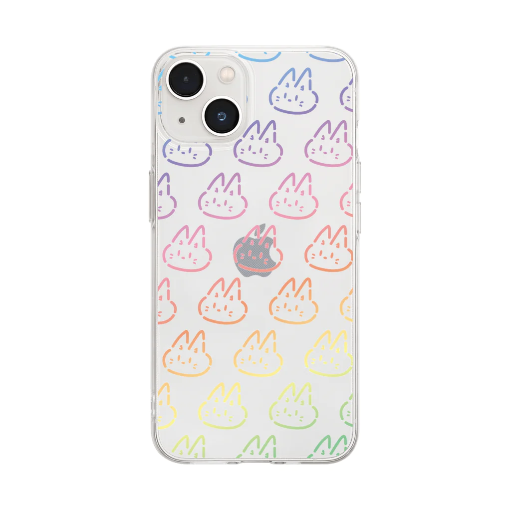 ラムネくんのねおん（とうめい） Soft Clear Smartphone Case