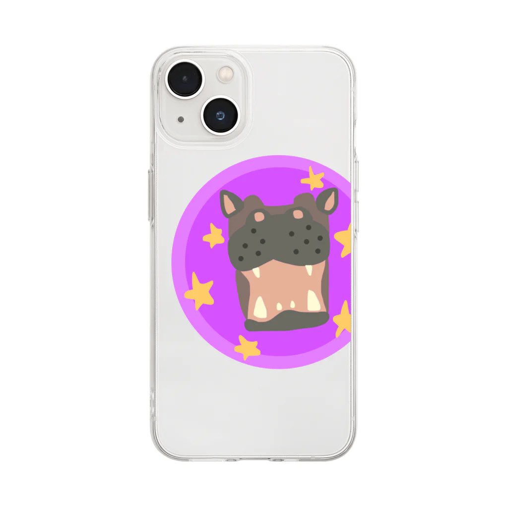 どうぶつYAのどうぶつYA応援アイコンカバさん Soft Clear Smartphone Case