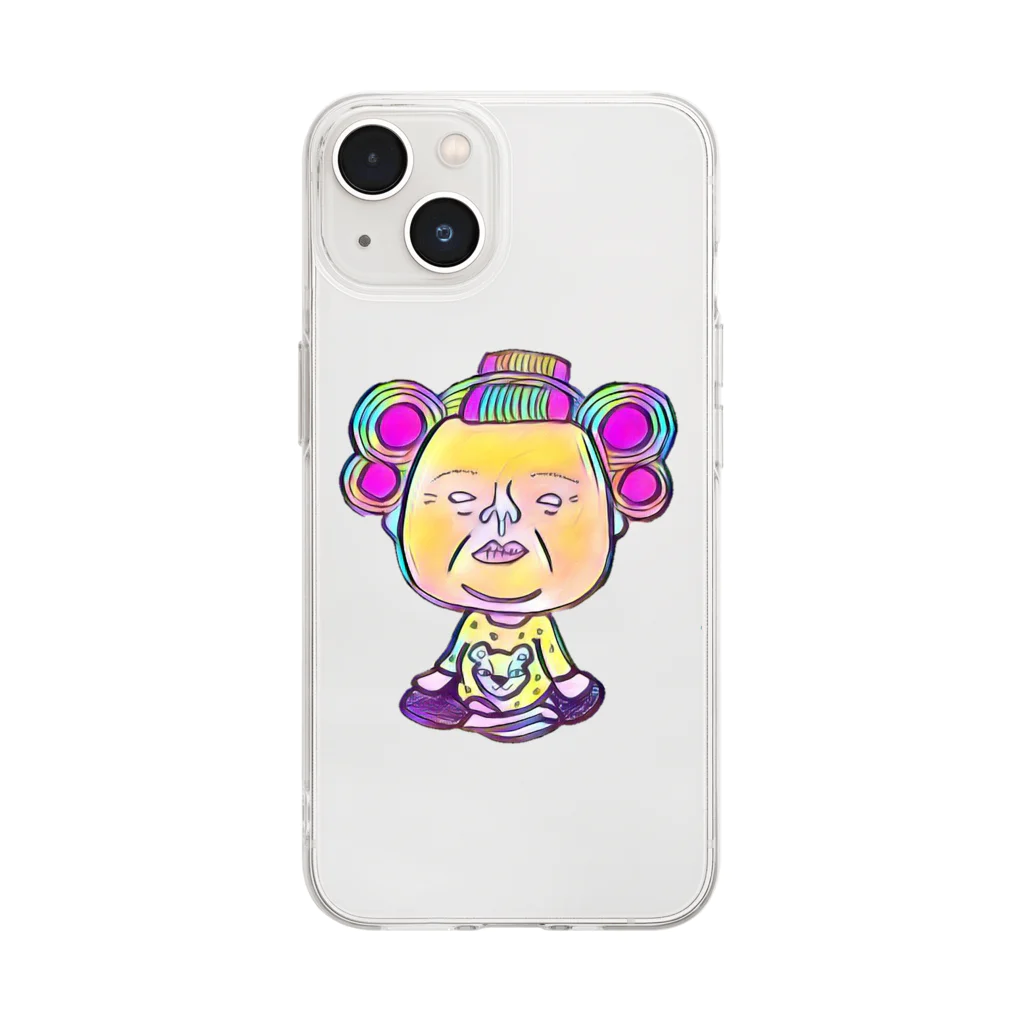 miiinaのおかんサン瞑想中 Soft Clear Smartphone Case