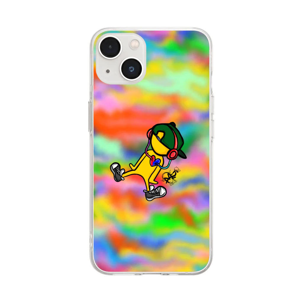 ME→(ミー)の🙂🎧🌈 Soft Clear Smartphone Case