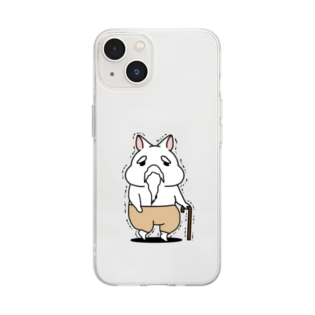 Miiiさんのじじいウッサ氏【股引】 Soft Clear Smartphone Case