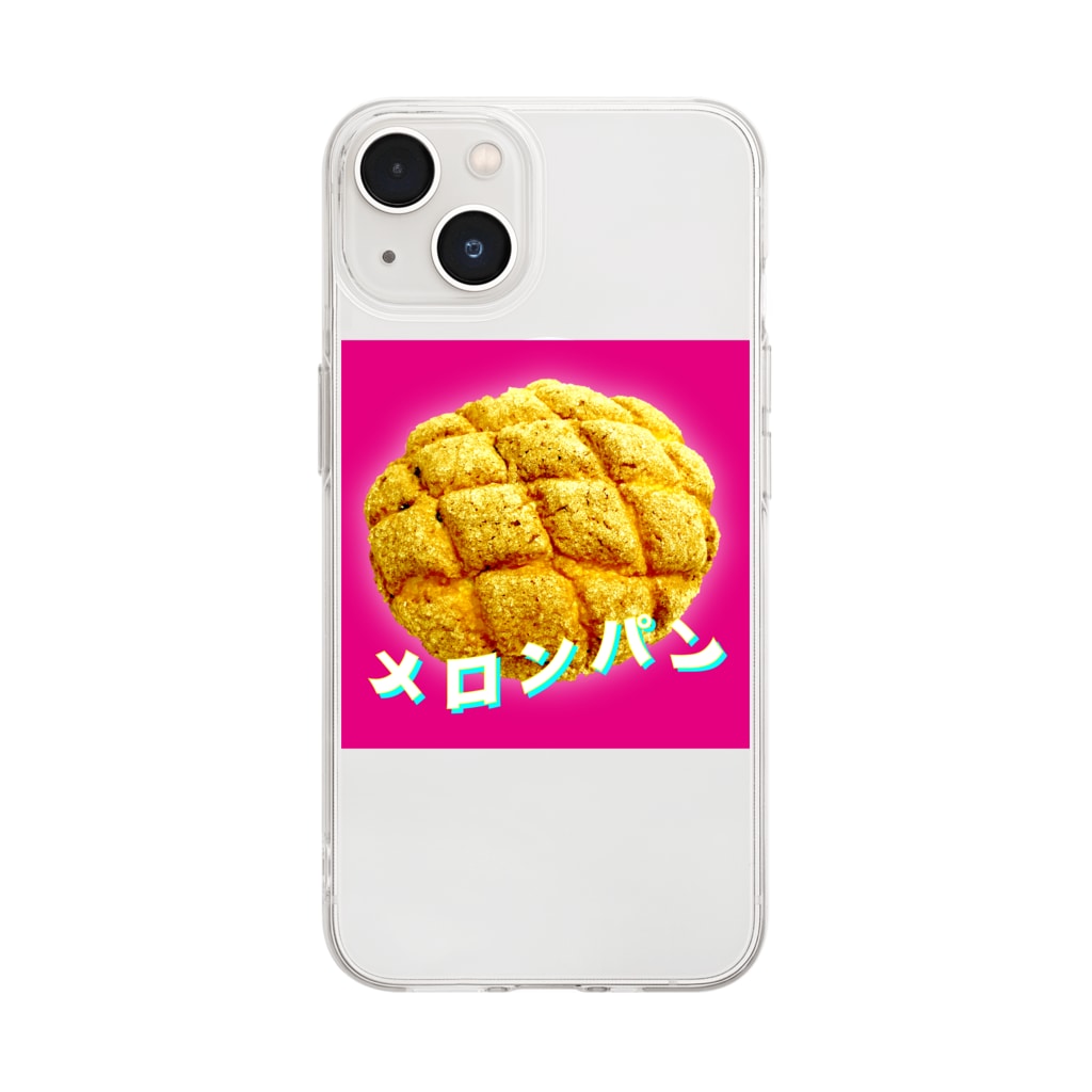 うさぎちゃんアイランドのうねうねメロンパンロゴ Soft Clear Smartphone Case